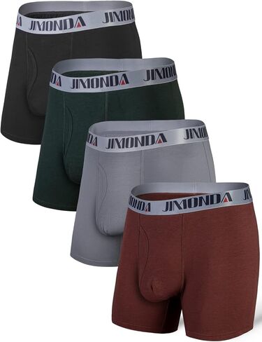 Jimonda Soft Underwear Pack Mens Breathable Bamboo Rayon & Copper Fibre Boxer Briefs Fly Front with Pouch in Saudi Arabia