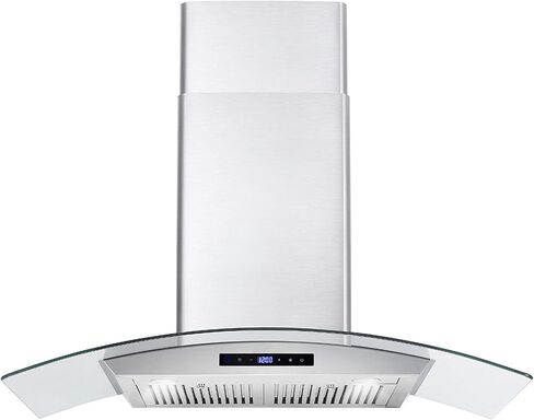 COSMO 668AS900 Wall Mount Range Hood with 380 CFM, Ducted Exhaust Vent, 3 Speeds, Tempered Glass Hood, LCD Display Touch Control Panel in Stainless Steel (36 inch) in Saudi Arabia
