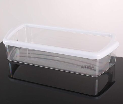 صندوق استبدال رف باب الثلاجة ATMA W10321304 مع شريط أبيض في الأعلى متوافق مع ثلاجة Whirlpool - استبدال WPW10321304، AP6019471، 2171046، 2171047، 2179574، 2179575، 2179607-Clear in Kuwait