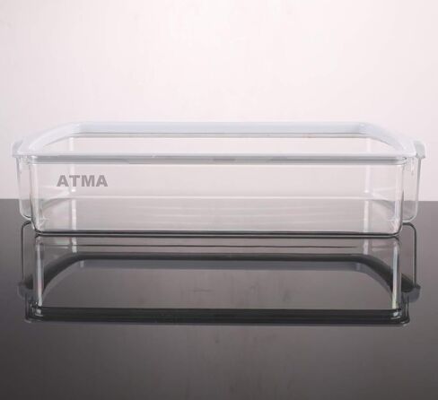 صندوق استبدال رف باب الثلاجة ATMA W10321304 مع شريط أبيض في الأعلى متوافق مع ثلاجة Whirlpool - استبدال WPW10321304، AP6019471، 2171046، 2171047، 2179574، 2179575، 2179607-Clear in Kuwait