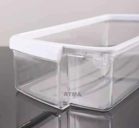 صندوق استبدال رف باب الثلاجة ATMA W10321304 مع شريط أبيض في الأعلى متوافق مع ثلاجة Whirlpool - استبدال WPW10321304، AP6019471، 2171046، 2171047، 2179574، 2179575، 2179607-Clear in Kuwait