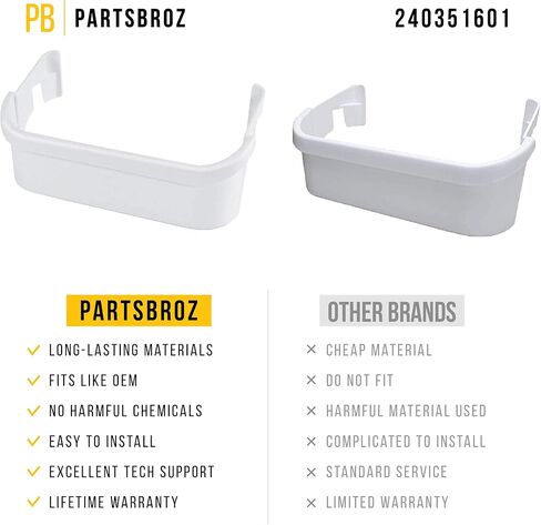 240351601 Fridge Door Shelf Replacement by PartsBroz - Compatible Gibson, Kenmore, Westinghouse, Frigidaire Replacement Parts - Replaces AP2115974 EA430027 PS430027 - Durable DIY Repair Part for Home in Saudi Arabia