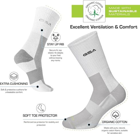 GSA OrganicPlus Cotton, Crew Men’s Performance Socks in Saudi Arabia