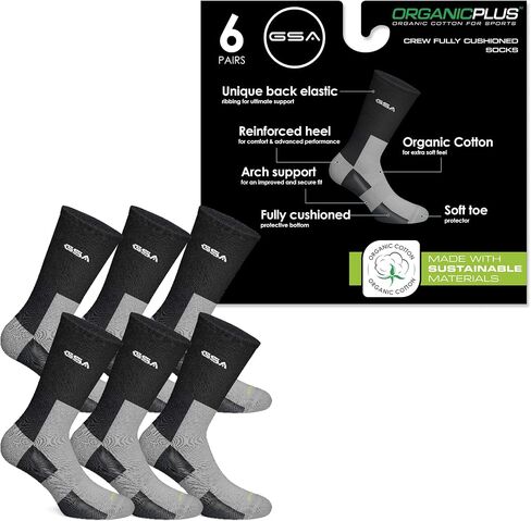 GSA OrganicPlus Cotton, Crew Men’s Performance Socks in Saudi Arabia