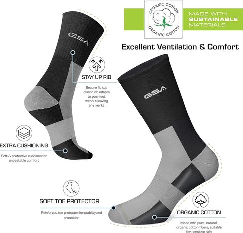 GSA OrganicPlus Cotton, Crew Men’s Performance Socks in Saudi Arabia