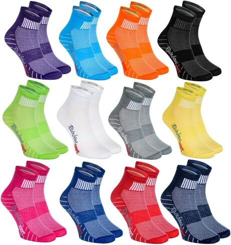 6,9 or 12 pairs of Cotton SPORT Athletic Socks, Multicolored For Mens and Womens in Kuwait