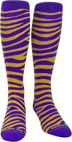 Mk Socks Tiger, Zebra, Cat Stripes Orange Black Long Sports Socks in Saudi Arabia