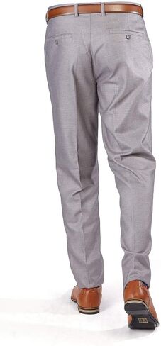 Slim Fit Mens Dress Pants Formal Slacks Flat Front No Pleats in Kuwait