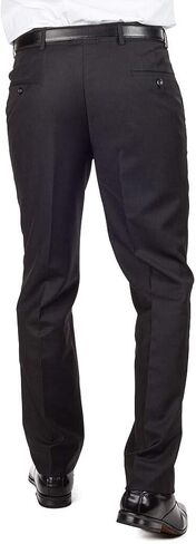 Slim Fit Mens Dress Pants Formal Slacks Flat Front No Pleats in Kuwait