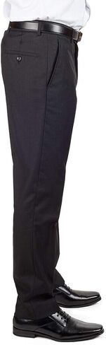 Slim Fit Mens Dress Pants Formal Slacks Flat Front No Pleats in Kuwait