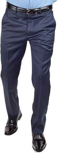 Slim Fit Mens Dress Pants Formal Slacks Flat Front No Pleats in Kuwait
