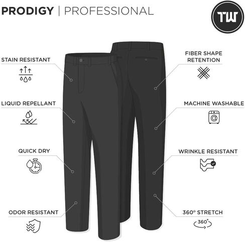TRUWEAR Prodigy Performance Black Commuter Men's Stretch Dress Pants | Performance Menswear in Kuwait