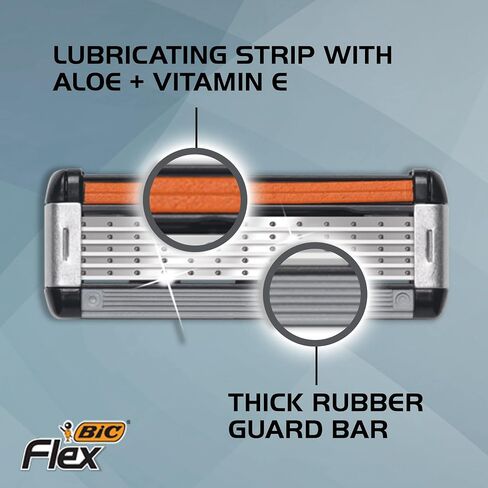 Bic Flex 5 Hybrid Razor - 1 Count Handle & 3 Count Cartridges Per Package - Pack of 2 Packages in Kuwait