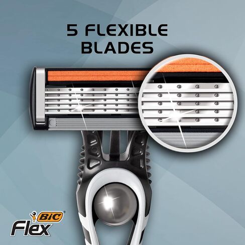 Bic Flex 5 Hybrid Razor - 1 Count Handle & 3 Count Cartridges Per Package - Pack of 2 Packages in Kuwait