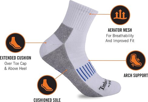 Timberland PRO mens 6-pack Quarter Socks in Saudi Arabia