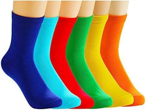 Azweiler Men's Quarter Length Crew Socks Cotton Made Athletic Breathable Socks Package of (Size7-11) (Orange) in Kuwait