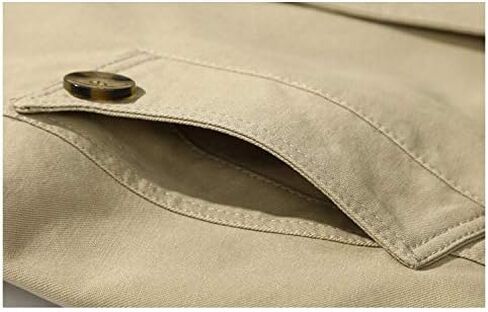 Cicilin Men's Trench Coat Lightweight Mid-Length Slim Windbreaker Cotton Jackets in Kuwait