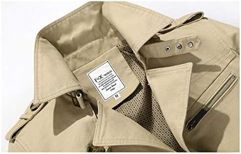 Cicilin Men's Trench Coat Lightweight Mid-Length Slim Windbreaker Cotton Jackets in Kuwait