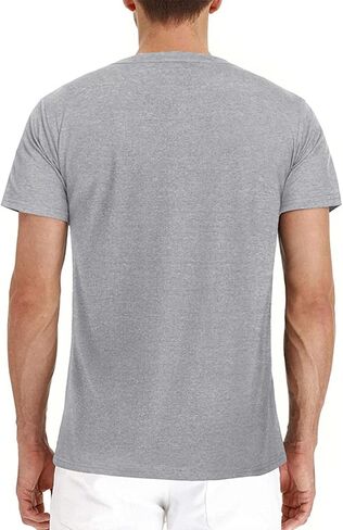 Fashion Men's Henley Shirts Classic Short Sleeve Basic Button Cotton T-Shirt with Pocket in Saudi Arabia