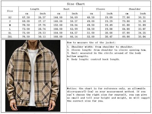chouyatou Men's Lapel Collar Loose Single Breasted Oversize Embroider Plaid Wool Blend Shacket Jacket in Kuwait
