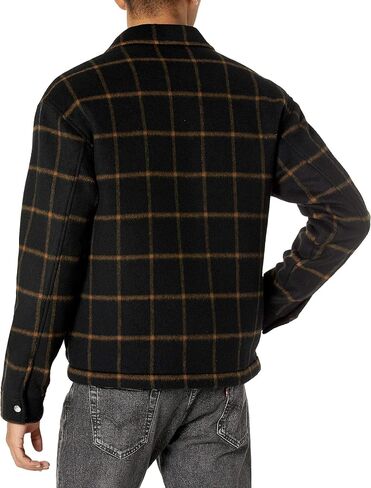 The Kooples Men's Black Wool Jacket with Check Motif in Saudi Arabia