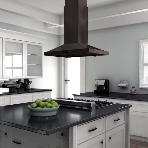 ZLINE 48" Convertible Vent Island Mount Range Hood in Black Stainless Steel (BSGL2iN-48) in Saudi Arabia
