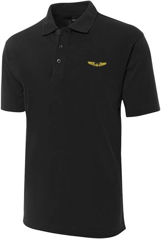 FANNOO Men's Polo Shirts Pilot Wings Embroidery Short Sleeve Regular-Fit Advantage Performance Shirts in Saudi Arabia