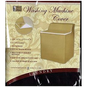 Better Home Zippered Fabric Washing Machine Cover Waterproof Dust Protector (Black)