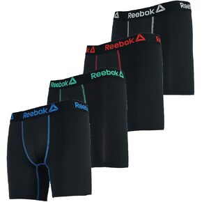 Reebok Performance Boxer Brief - 4-Pack - Men's Black/Black/Black/Black, L in Kuwait