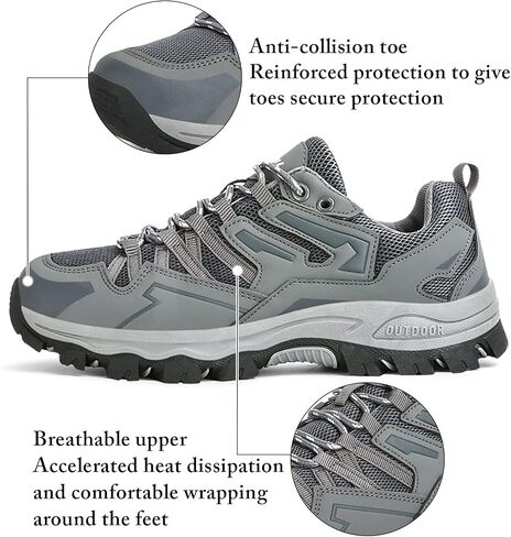 Mnplciea Men's Waterproof Hiking Shoes Lightweight Breathable Walking Shoes for Women Anti Slip Outdoor Trekking Trails Camping Shoes in Saudi Arabia