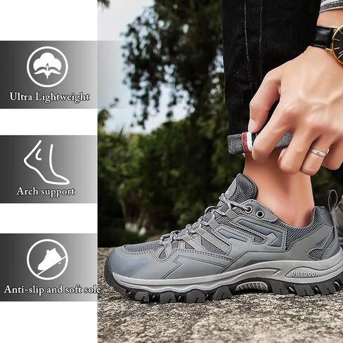 Mnplciea Men's Waterproof Hiking Shoes Lightweight Breathable Walking Shoes for Women Anti Slip Outdoor Trekking Trails Camping Shoes in Saudi Arabia