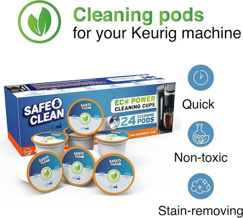 24-Pack Cleaning pods Compatible with Keurig Coffee Machines. Cleans Brewing Chamber. Removes old coffee residue. Enhances Coffee Taste. By Caffenu in Kuwait