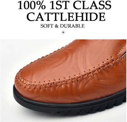 HESBITEUL Cowhide Leather Penny Loafers for Men Slip On Dress Driving Moccasins Casual Boat Shoes in Saudi Arabia