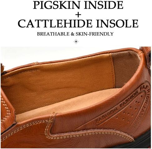 HESBITEUL Cowhide Leather Penny Loafers for Men Slip On Dress Driving Moccasins Casual Boat Shoes in Saudi Arabia