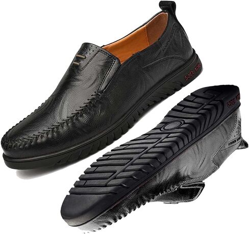 HESBITEUL Cowhide Leather Penny Loafers for Men Slip On Dress Driving Moccasins Casual Boat Shoes in Saudi Arabia
