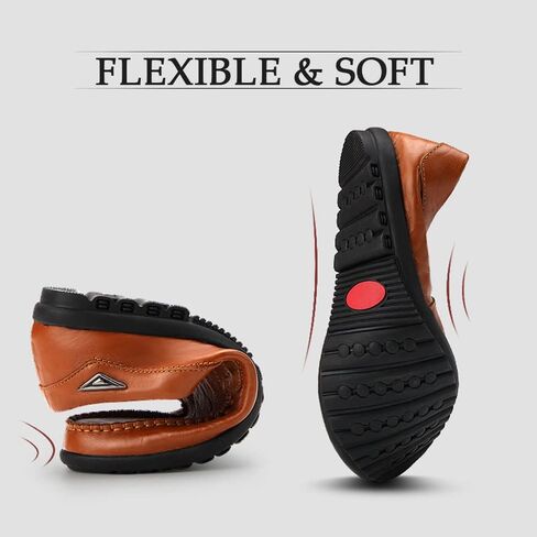HESBITEUL Cowhide Leather Penny Loafers for Men Slip On Dress Driving Moccasins Casual Boat Shoes in Saudi Arabia