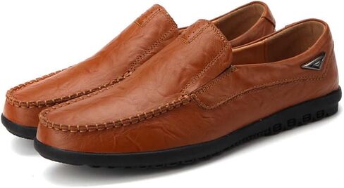 HESBITEUL Cowhide Leather Penny Loafers for Men Slip On Dress Driving Moccasins Casual Boat Shoes in Saudi Arabia