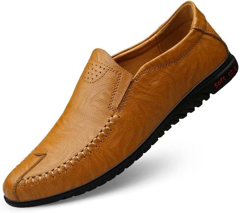 HESBITEUL Cowhide Leather Penny Loafers for Men Slip On Dress Driving Moccasins Casual Boat Shoes in Saudi Arabia