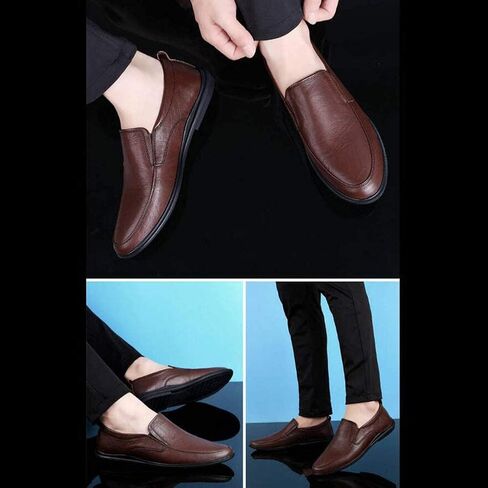 USANDY Men's Driving Shoes Premium Genuine Leather Fashion Slipper Casual Slip On Loafers Shoes in Saudi Arabia