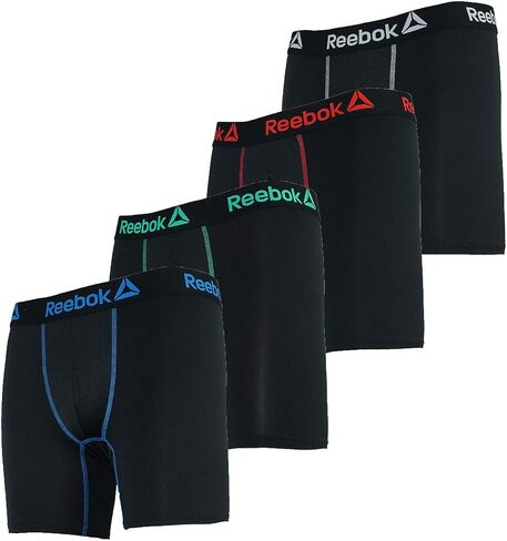 Reebok Performance Boxer Brief - 4-Pack - Men's Black/Black/Black/Black, L in Saudi Arabia