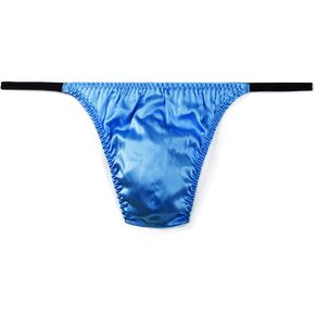 SilRiver Men's Silk Satin Thong Pouch T - Back Bikini G-String Underwear