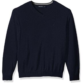 Nautica Men's Long Sleeve Solid Classic V-Neck Sweater in Saudi Arabia