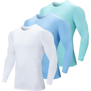 ZENGVEE Mens UPF 50+ Swim Shirts Outdoor Long Sleeve Sun Protection Workout Shirts for Athletic,Running,Fishing,Hiking