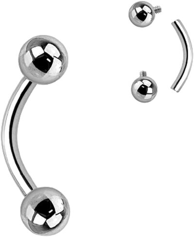 Pierced Owl - Internally Threaded Implant Grade 23 Solid Titanium Curved Barbells, Sold by Piece in Kuwait