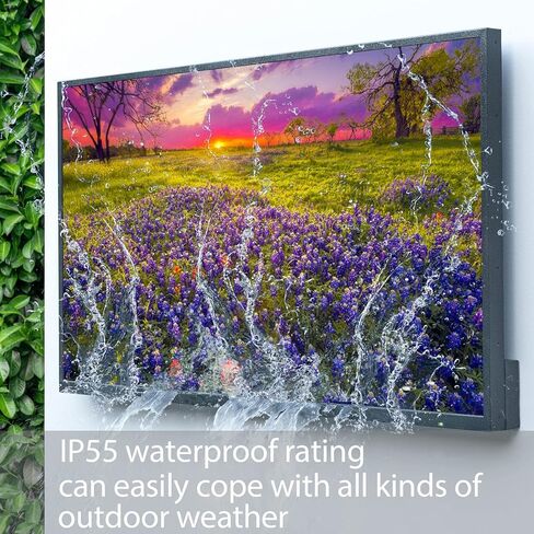SYLVOX 55 Inch Outdoor TV, Smart TV with Alexa Built-in 4K UHD High Brightness QLED TV, Bluetooth and WiFi Support, Waterproof Suitable for Outdoor Use in Saudi Arabia