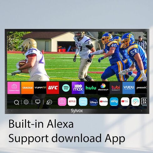 SYLVOX 55 Inch Outdoor TV, Smart TV with Alexa Built-in 4K UHD High Brightness QLED TV, Bluetooth and WiFi Support, Waterproof Suitable for Outdoor Use in Saudi Arabia