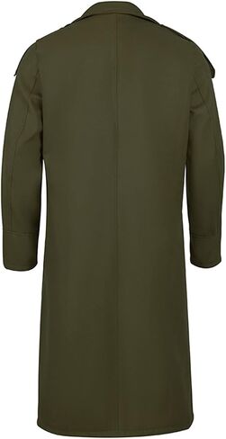 Men's Full Length Winter Trench Coat Double Breasted Wool Blend Long Windbreaker Notch Lapel Peacoat Overcoat in Kuwait
