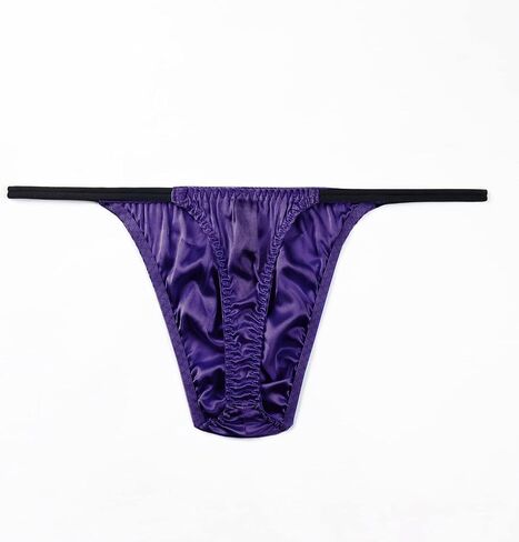 SilRiver Men's Silk Satin Thong Pouch T - Back Bikini G-String Underwear in Saudi Arabia