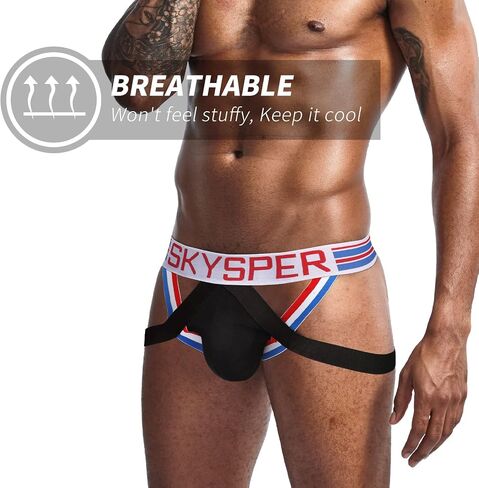 SKYSPER Men's Jock Strap Athletic Supporter For Men Sexy Jockstrap Male Underwear in Kuwait