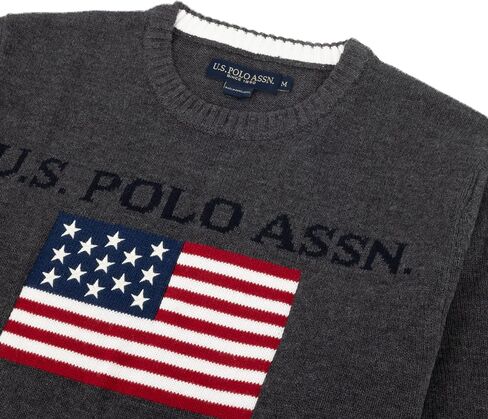 U.S. Polo Men's Flag Crew Neck Sweater Pullover in Saudi Arabia